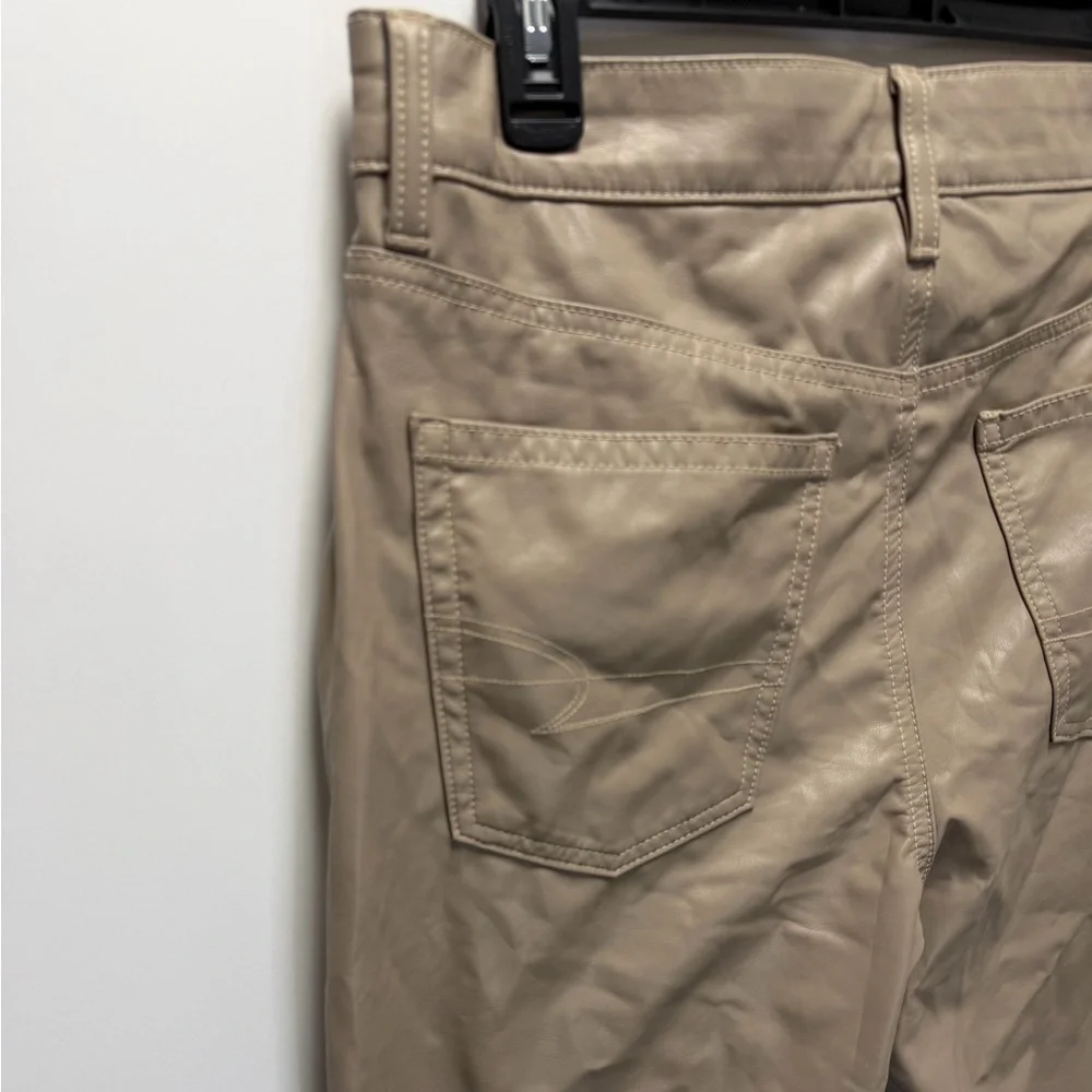 American Eagle Outfitters Women’s Vegan  Leather Super High Rise Straight 8 Long